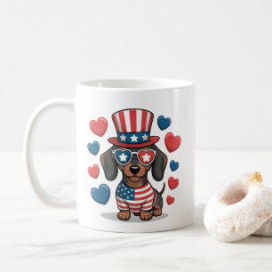 Patriotischer Dachshund-Hundeliebhaber USA-Stolz 4 Kaffeetasse