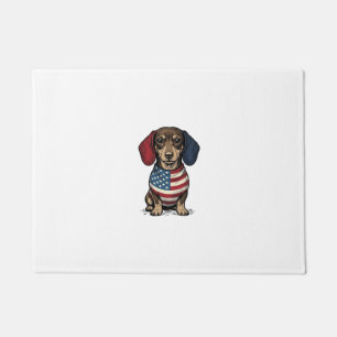 Patriotischer Dachshund Vintage Gravur Vektor Desi Fußmatte