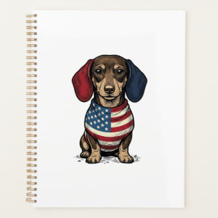 Patriotischer Dachshund Vintage Gravur Vektor Desi Planer