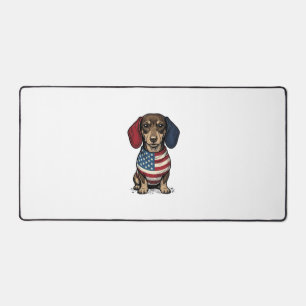Patriotischer Dachshund Vintage Gravur Vektor Desi Schreibtischunterlage