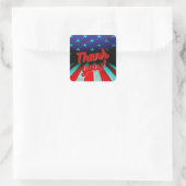 Patriotischer Dank! Quadratischer Aufkleber (Tasche)