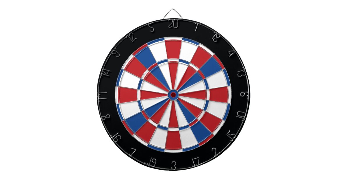 Patriotischer Dartboard - Rot, Weiß u. Blau Dartscheibe | Zazzle.de