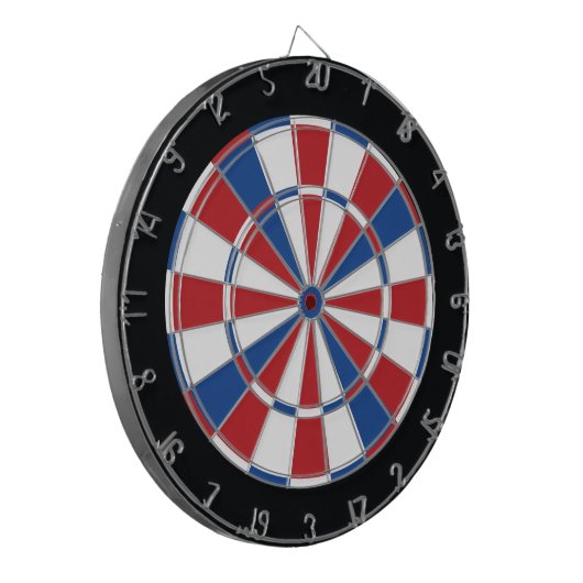 Patriotischer Dartboard - Rot, Weiß u. Blau Dartscheibe (Vorderseite Links)