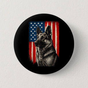 Patriotischer Deutscher Schäferhund Amerikanische  Button