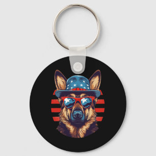 Patriotischer deutscher Schäferhund, amerikanische Schlüsselanhänger