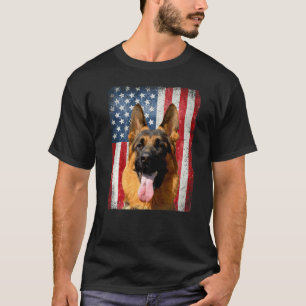 Patriotischer Deutscher Schäferhund Amerikanischer T-Shirt