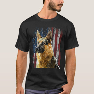 Patriotischer Deutscher Schäferhund Amerikanisches T-Shirt