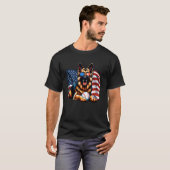 Patriotischer Deutscher Schäferhund Baseball Ameri T-Shirt (Vorne ganz)