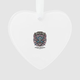 Patriotischer digitaler Flaggenhüter Cyberpunk Zuk Ornament