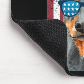Patriotischer Dobermann Pinscher 4. Juli USA Ameri Mousepad (Ecke)