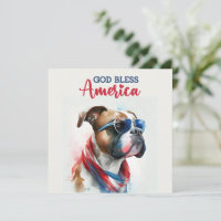 Patriotischer Dog-Boxer 4. Juli Card