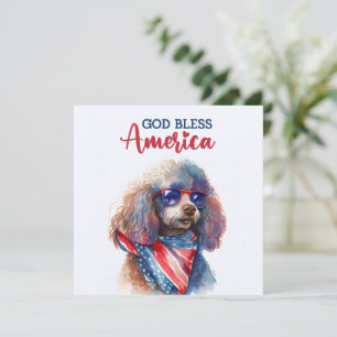 Patriotischer Dog-Poodle 4. Juli Card Feiertagskarte