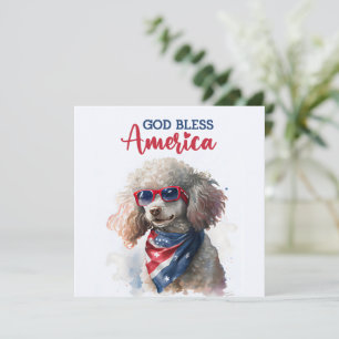 Patriotischer Dog-Poodle 4. Juli Card Feiertagskarte