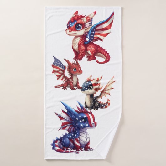 Patriotischer Drache Badehandtuch (Badehandtuch)