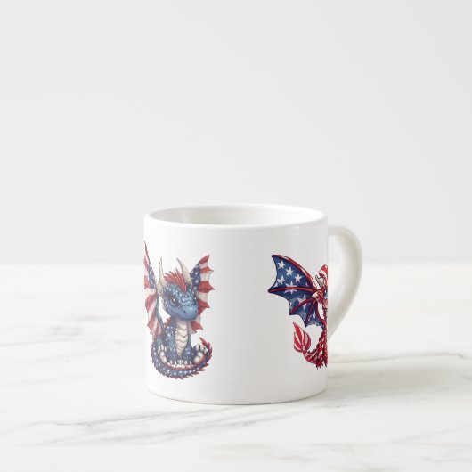 Patriotischer Drache Espressotasse (Vorderseite Rechts)