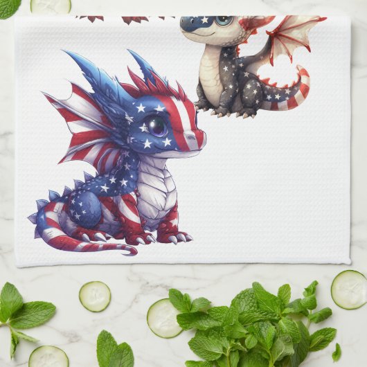 Patriotischer Drache Geschirrtuch (Gefaltet)