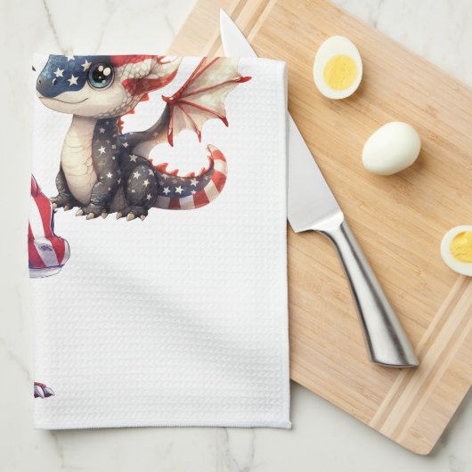 Patriotischer Drache Geschirrtuch (Viertel Falte)