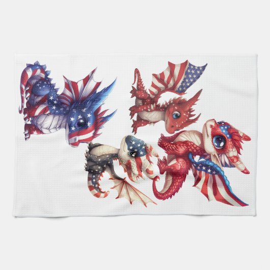 Patriotischer Drache Geschirrtuch (Horizontal)