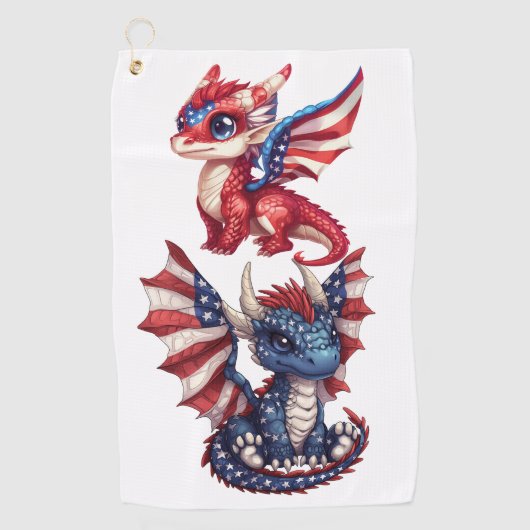 Patriotischer Drache Golfhandtuch (Vorderseite)