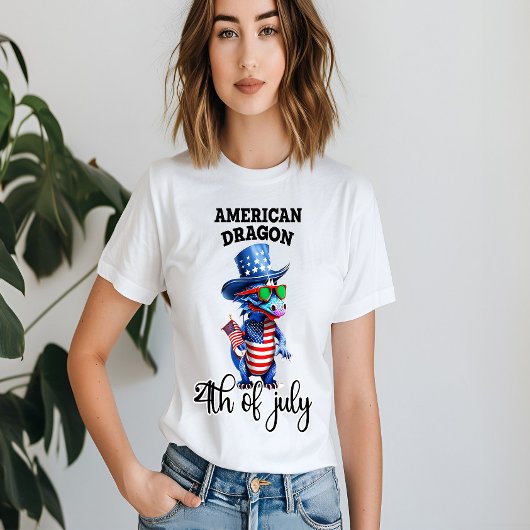 Patriotischer Drache in Shades T-Shirt