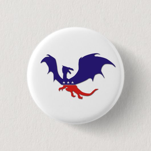 Patriotischer Drache-Knopf Button (Vorderseite)