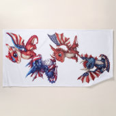 Patriotischer Drache Strandtuch (Vorderseite)
