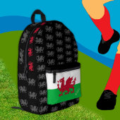 Patriotischer Drache, walisischer Flaggenrücksack, Bedruckter Rucksack