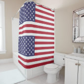 Patriotischer Duschvorhang mit Flagge der USA (Beispiel)