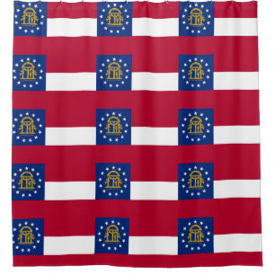 Patriotischer Duschvorhang mit Flagge Georgiens