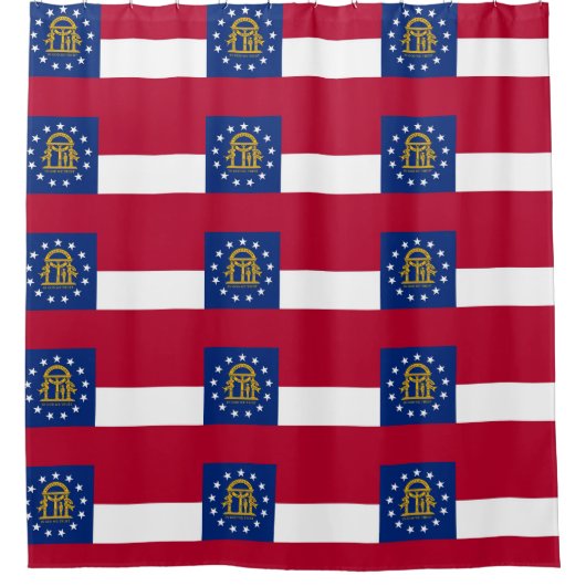 Patriotischer Duschvorhang mit Flagge Georgiens (Vorderseite)