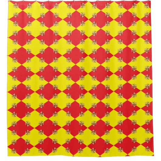 Patriotischer Duschvorhang mit Flagge von Sizilien (Vorderseite)