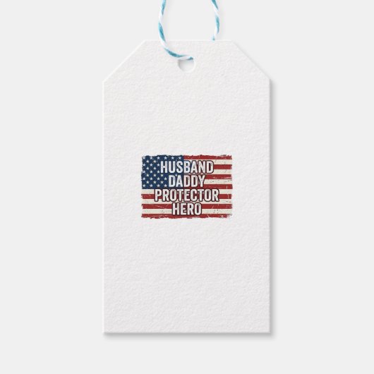 Patriotischer Ehemann Daddy Beschützer Held Flagge Geschenkanhänger (Vorderseite)