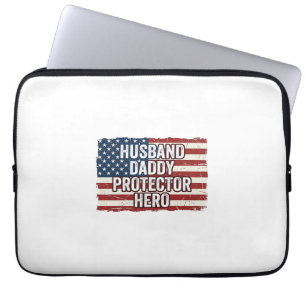 Patriotischer Ehemann Daddy Beschützer Held Flagge Laptopschutzhülle