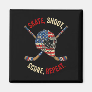 Patriotischer Eishockey-Schlittschuh-Schuss-Score- Magnet