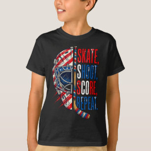 Patriotischer Eishockey-Schlittschuh-Schuss-Treffe T-Shirt