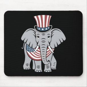 Patriotischer Elefant 4. Juli US Independence Da Mousepad