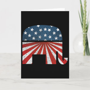 Patriotischer Elefant Amerikanische Flagge USA Rep Karte