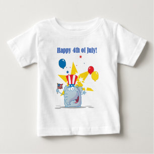 Patriotischer Elefant, der eine amerikanische Flag Baby T-shirt
