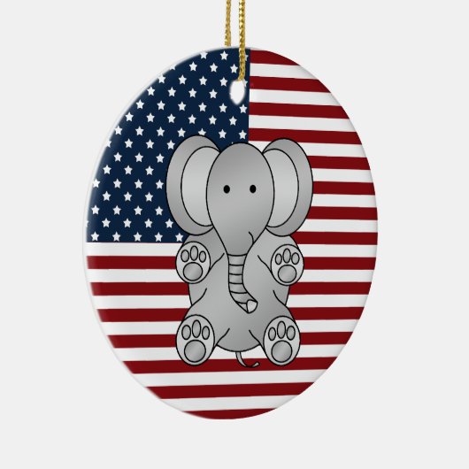 Patriotischer Elefant Keramikornament (Rechts)
