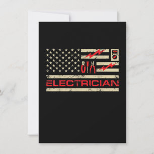 Patriotischer Elektriker Amerikanischer Flagge Wei Mitteilungskarte