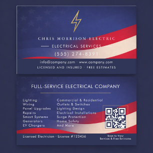 Patriotischer Elektriker Elektroservice Visitenkarte