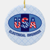 Patriotischer Elektroingenieur Keramik Ornament (Hinten)