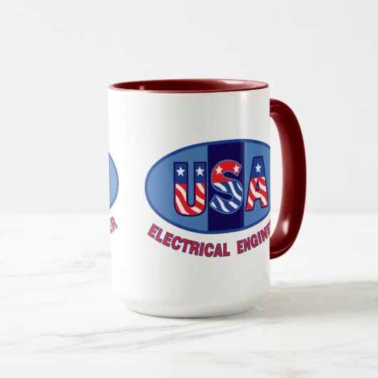 Patriotischer Elektroingenieur Tasse (VorderseiteRechts)