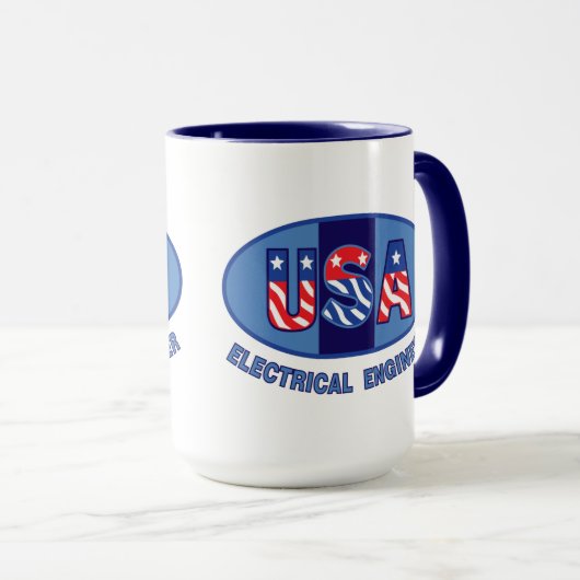 Patriotischer Elektroingenieur Tasse (VorderseiteRechts)