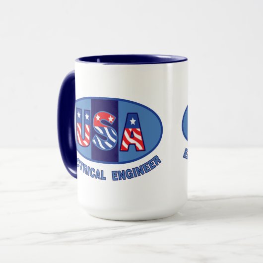 Patriotischer Elektroingenieur Tasse (Vorderseite Links)