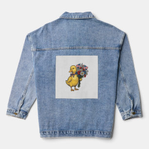 Patriotischer Entlein-Blumenstrauß Vintage-Shirt D Jeansjacke