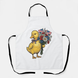 Patriotischer Entlein-Blumenstrauß Vintage-Shirt D Schürze