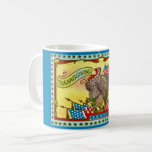 Patriotischer Erntedank Gruß Kaffeetasse (Vorderseite Links)