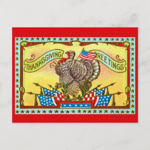 Patriotischer Erntedank Gruß Postkarte