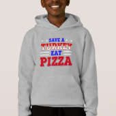 patriotischer Erntedank rette Pizza aus Truthühner Hoodie (Vorderseite)